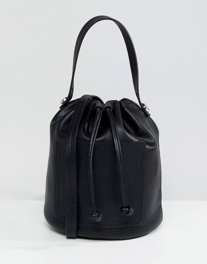 Pieces Mini Bucket Bag - Black