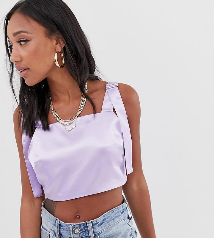 Reclaimed Vintage Inspired Satin Utility Top - Purple