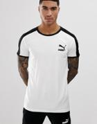 Puma T7 Muscle Fit T-shirt In White - White