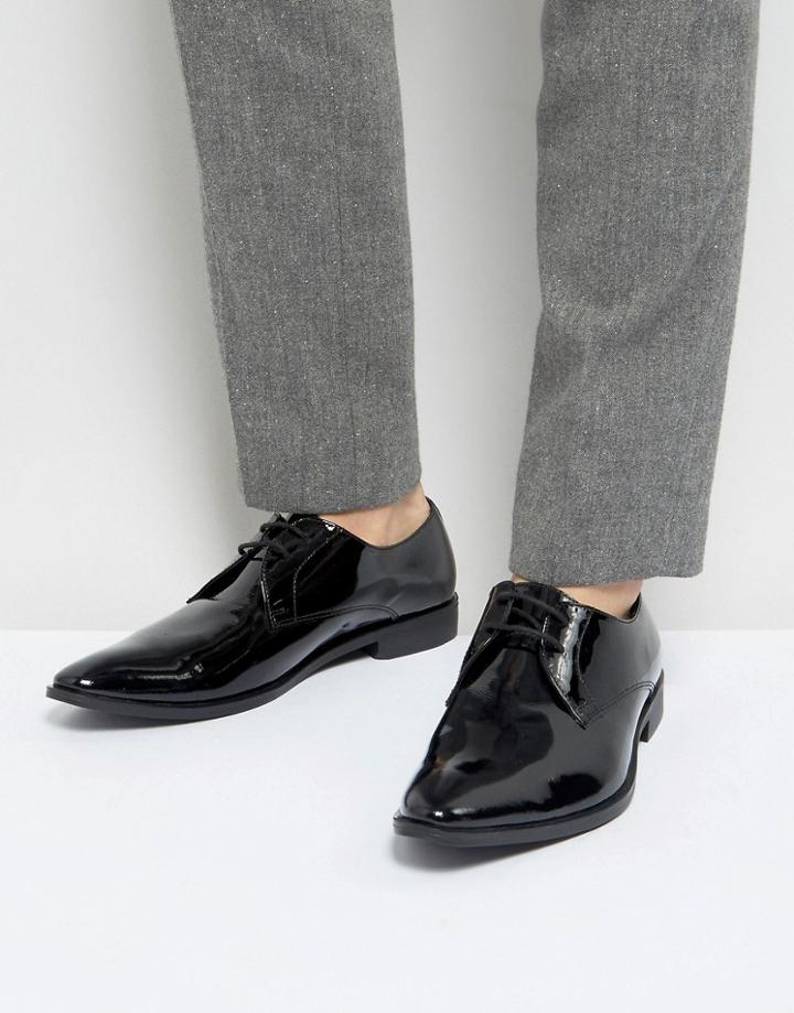 Frank Wright Derby Shoes In Patent Leather - Black
