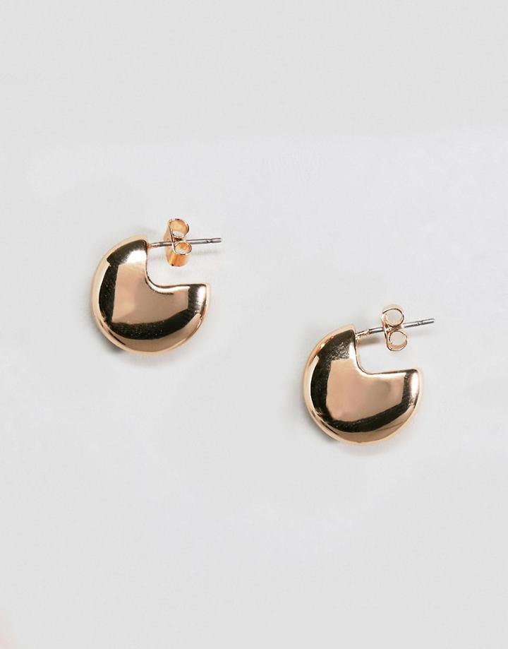 Weekday Small Disk Hoops In Gold - Gold