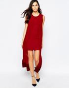 Jovonna What For Dress With Chiffon Overlay - Red