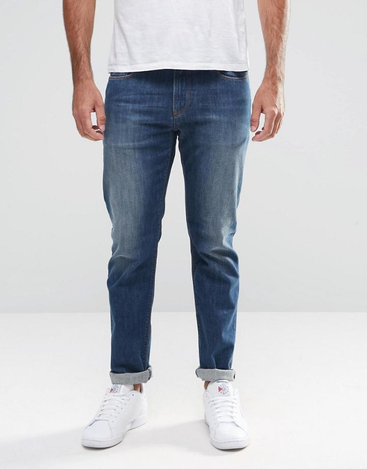 Armani Jeans J06 Slim Fit Jeans In Stretch Light Wash - Blue