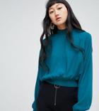 Weekday High Neck Oversized Balloon Sleeve Top