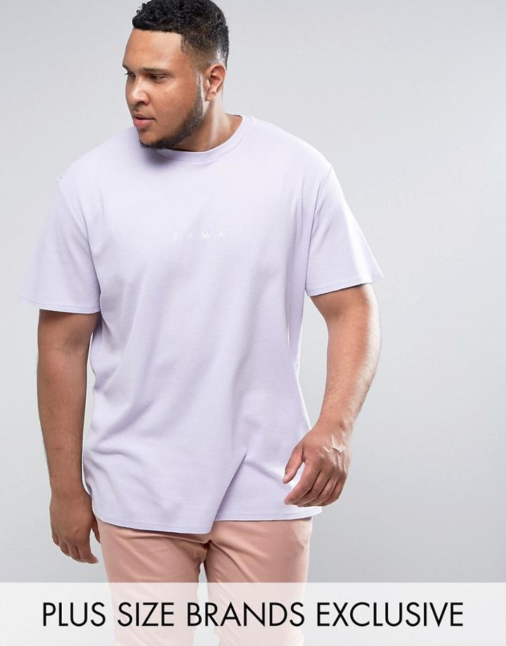 Puma Plus Waffle Oversized T-shirt In Purple Exclusive To Asos - Purple