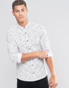 Hugo By Hugo Boss Smart Shirt Slim Fit Ace Print - White
