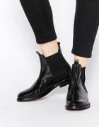H By Hudson Sophie Black Leather Chelsea Ankle Boots - Black