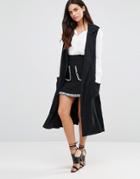 Tfnc Cut Sleeve Jacket With Lapels - Black