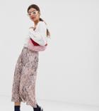 New Look Midi Skirt In Snake Print-pink