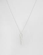 Pilgrim Drop Triangle Geo Necklace - Silver Plated