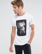 Replay T-shirt Crew Neck Tattoo Hands Print In White - Optical White