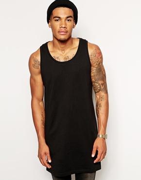 Asos Super Longline Tank With Skater Fit - Black