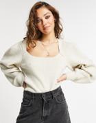 Free People Saffron Fitted Sweater In Beige-neutral