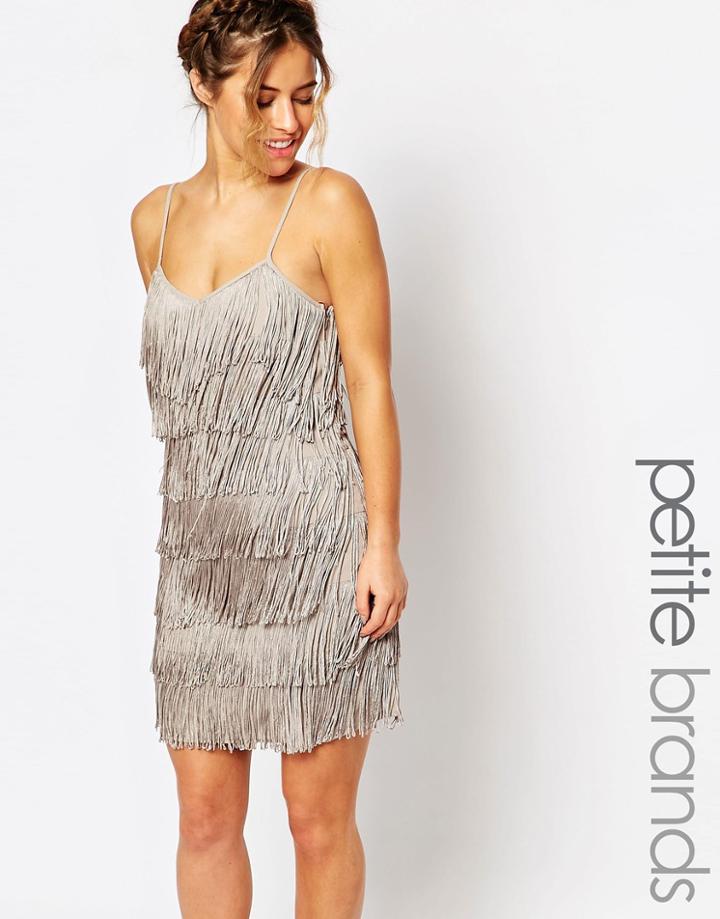 Maya Petite Tassel Dress - Gray
