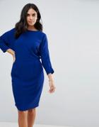 Y.a.s Cecca Open Wrap Back Tulip Dress - Blue