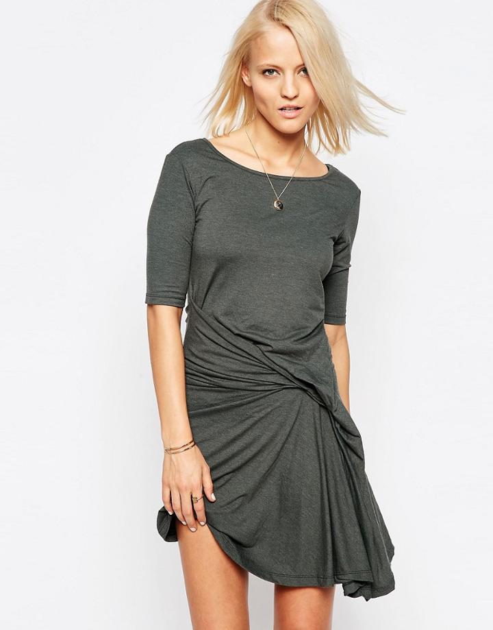 Religion Caution Dress With Twist Detail - Thyme