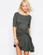 Religion Caution Dress With Twist Detail - Thyme
