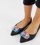Asos Design Wide Fit Variety Embellished Ballet Flats-black