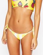 Wildfox Emoji Reversable Bikini Bottoms - Yellow Daisy