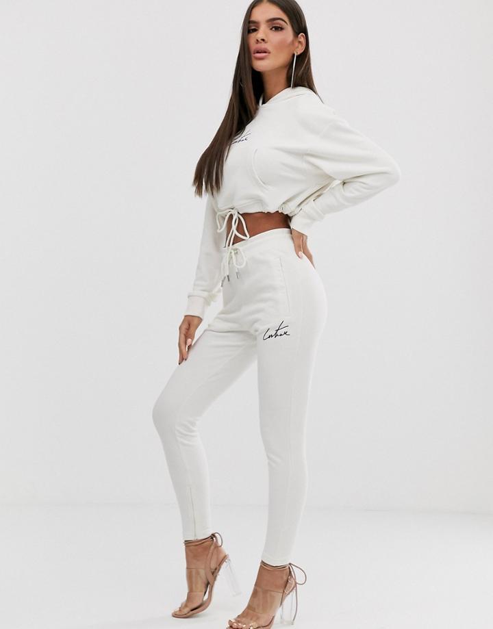 The Couture Club Tapered Jogger In Cream - Cream