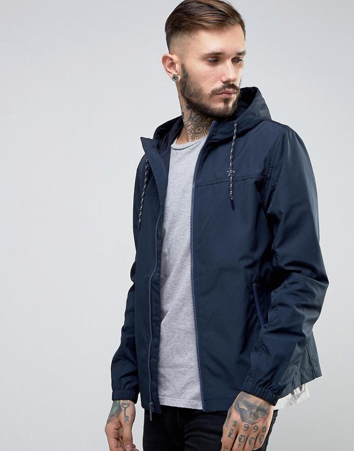 Original Penguin Lightweight Jacket Hooded Hydro Print In Navy - Navy