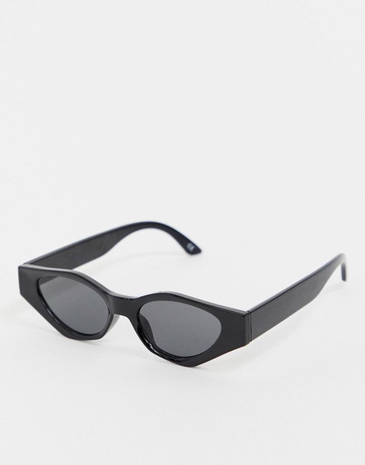 Asos Design Angular Cat Eye Sunglasses - Black