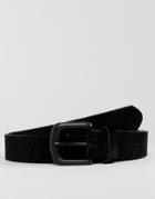 Asos Smart Slim Belt With Black Velvet - Black