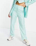 Annorlunda High Waisted Wide Leg Pants In Green Twill Set