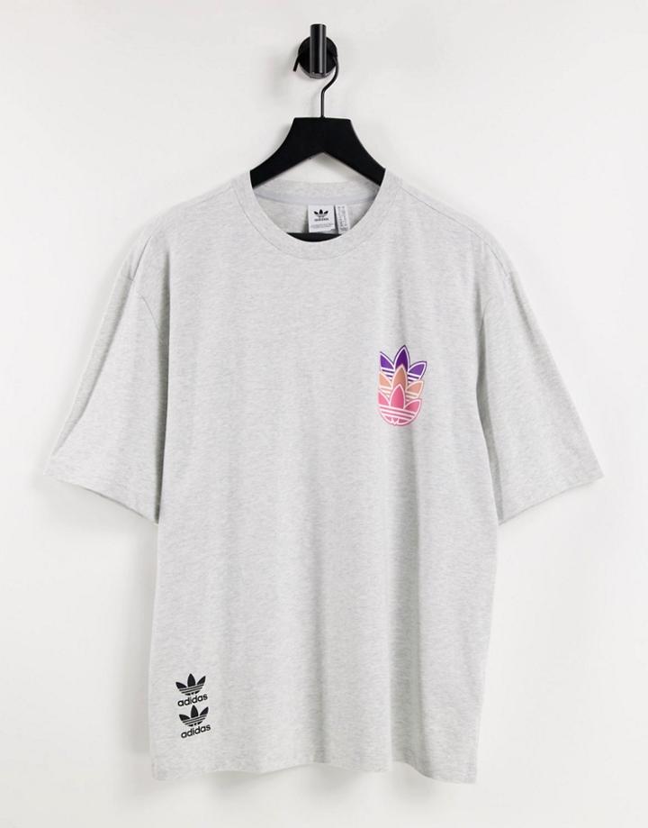 Adidas Originals Trefoil T-shirt In Grey