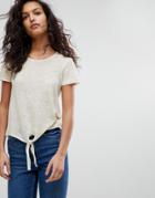 Vero Moda Tie Front T-shirt - Cream