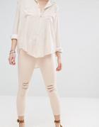 Vero Moda Petite Skinny Ankle Grazer Jeans - Cream