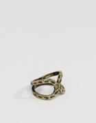Asos Geometric Ring In Burnished Gold - Gold