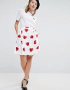 Love Moschino All Over Heart Print Skirt - White
