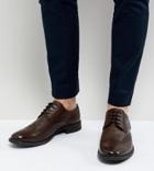 Frank Wright Wide Fit Brogues In Brown Leather - Brown