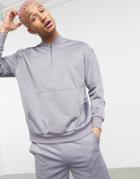 Asos 4505 Half Zip Sweatshirt In Poly-tricot-grey