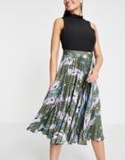 Closet Gold Pleated Skirt Dress-green