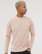 Asos Design Sweatshirt In Towelling In Pink - Pink