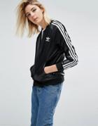 Adidas Originals Three Stripe Wet Look Bomber Jacket - Black