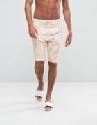 Asos Boardie Swim Shorts With Camo Print - Pink