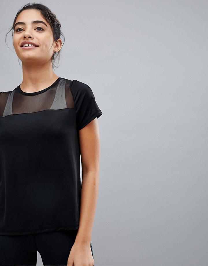 New Look Loose Fit Mesh Gym T-shirt - Black