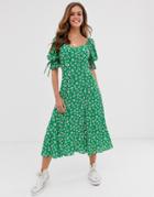 Ghost Melina Floral Midi Dress-green