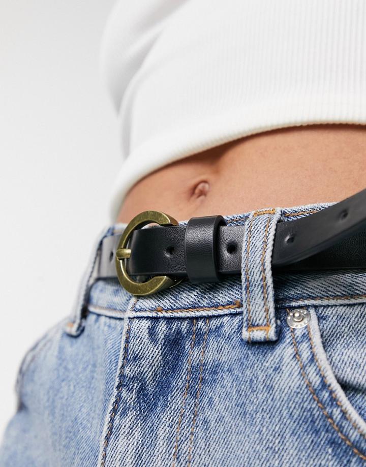 Asos Design Vintage Look Waist And Hip Jeans Belt In Black