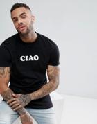 Asos T-shirt With Ciao Print - Black