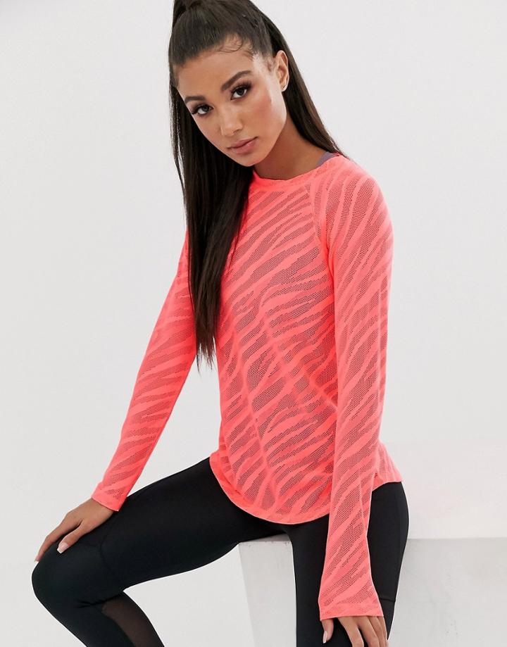 Asos 4505 Long Sleeve Top In Sheer Zebra In Loose Fit