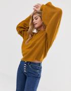 Brave Soul Harris Sweater With Balloon Sleeves - Tan