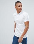 Asos Muscle Fit Pique Polo In White - White