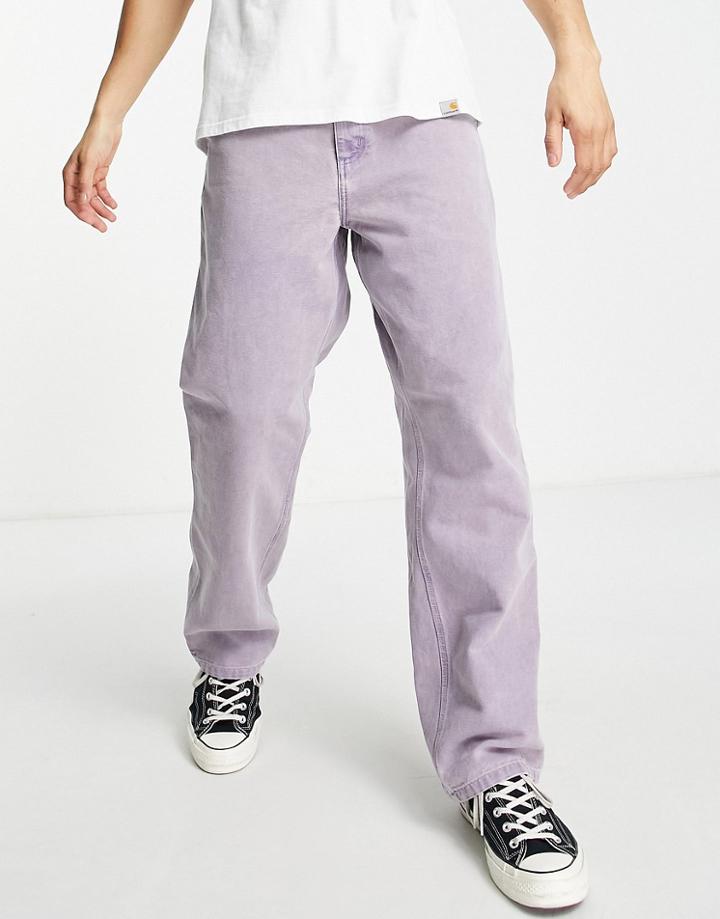 Carhartt Wip Single Knee Worker Pant In Washed Purple