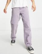 Carhartt Wip Single Knee Worker Pant In Washed Purple