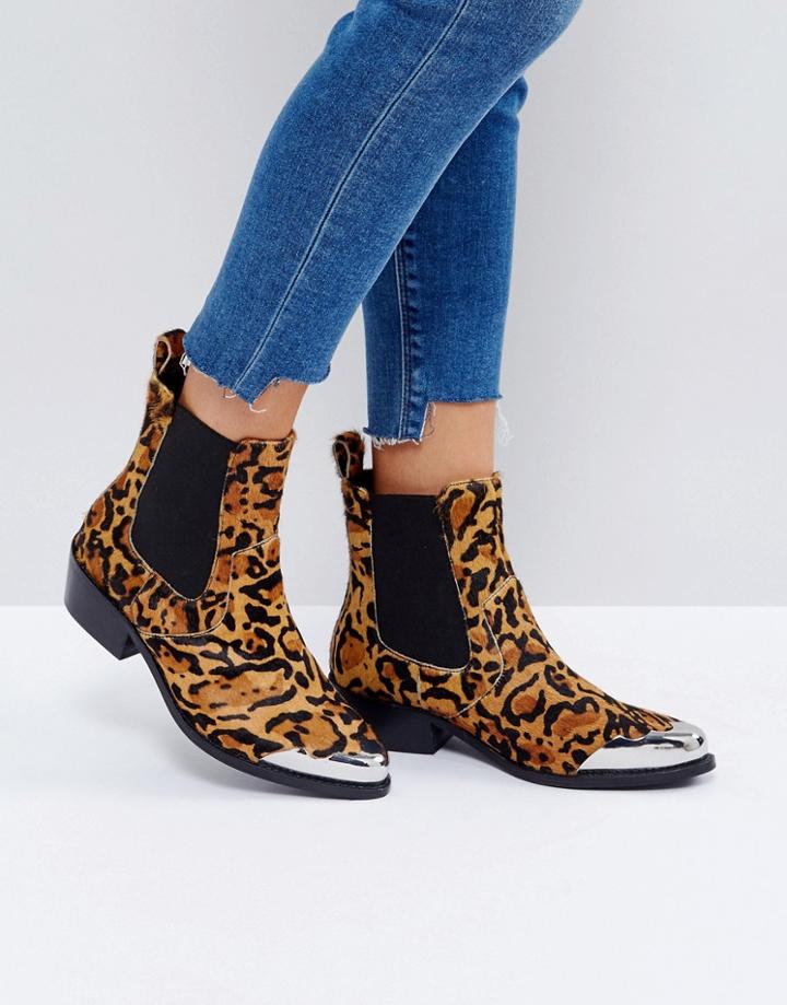 Asos Amberley Leather Western Chelsea Boots - Multi