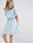 Love Moschino Belted Denim Dress - Blue